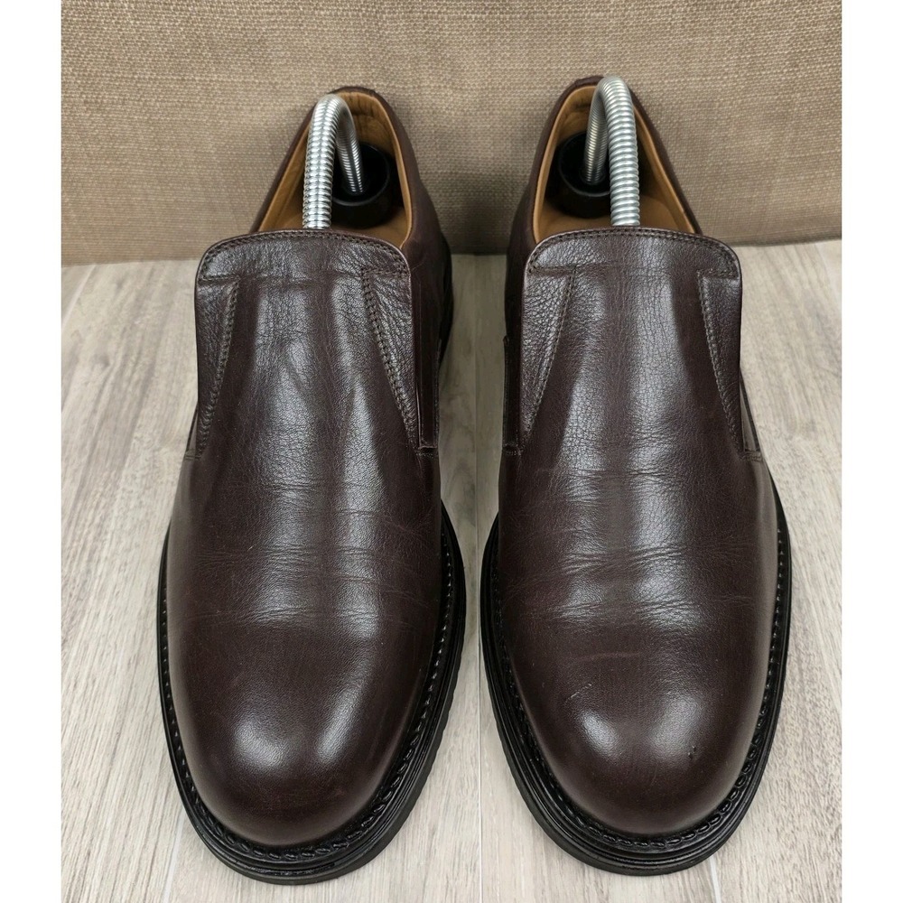 Caporicci Mens Brown Leather Italian Slip On Oxford Loafers Shoes US 9 EU 42